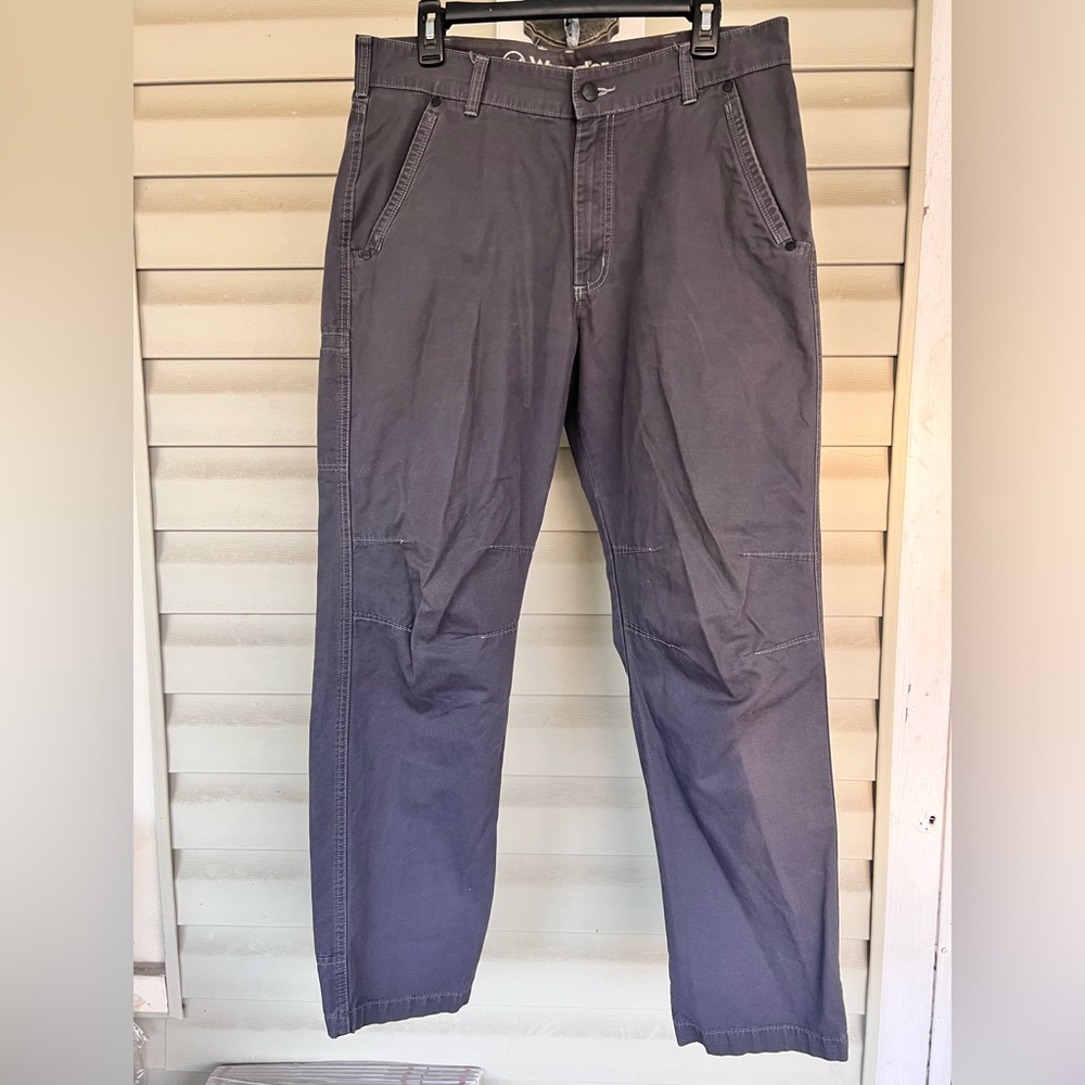 Wrangler Outdoor Series Pants Mens 34x31 Tough Canvas Gray Utility Hiking Work